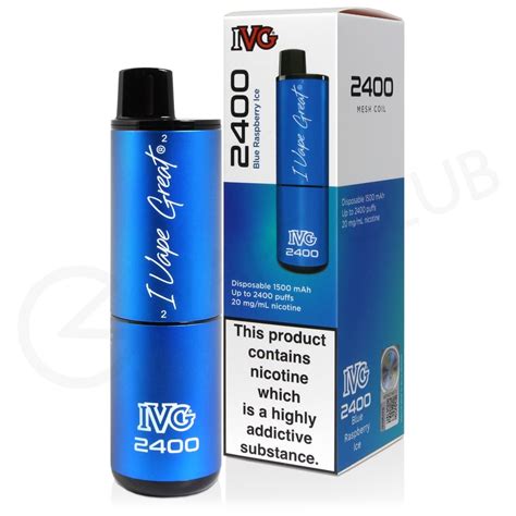 Blue Raspberry Ice Ivg 2400 Disposable Vape 3 For £30