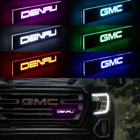 Gmc Illuminated Emblem Logo Sticker Car Grill Light