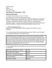 Electrochemistry Lab Pdf Alex Fotopoulos Wilson Che Due