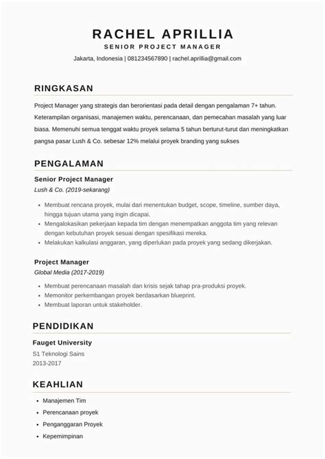 Contoh Cv Ats Friendly Bahasa Indonesia Agar Cepat Dipanggil