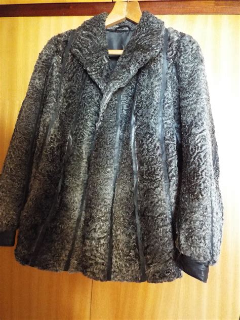 Vintage Astrakhan Fur Coat, Grey Astrakhan Fur Jacket, Lamb Fur Grey ...