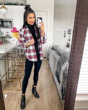 Shimmer Plaid Button Down Shirt Curated On LTK Casual Outfits