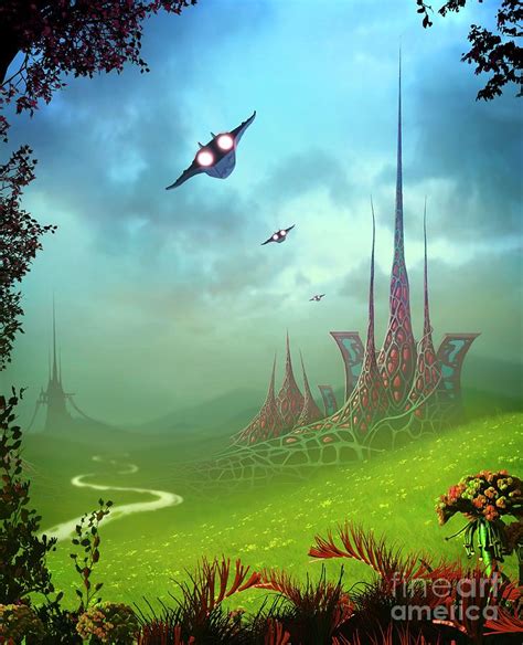 Alien City On A Extrasolar Planet By Science Photo Library