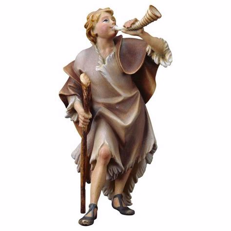 Herder With Horn Cm 8 3 1 Inch Hand Painted Ulrich Nativity Scene Val