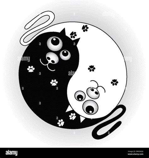 Ying Yang The Cat Stock Vector Images Alamy