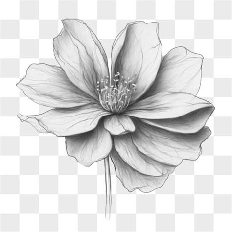 Descarga Elegante Dibujo de Flor en Blanco y Negro Sketches En Línea