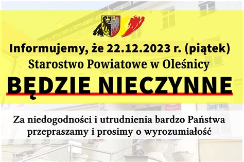 R Starostwo Powiatowe W Ole Nicy B Dzie Nieczynne Powiat