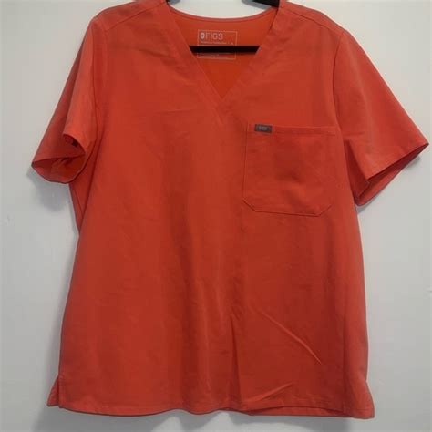 Figs Other Xl Figs Hot Coral Scrub Top Poshmark