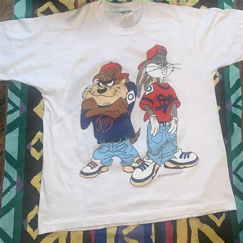 Vintage 1993 Looney Tunes Bugs Bunny And Taz Hip Hop Depop