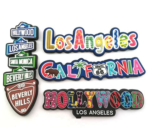 Hollywood Los Angeles California Soft PVC 3D Fridge Magnets USA Tourism ...