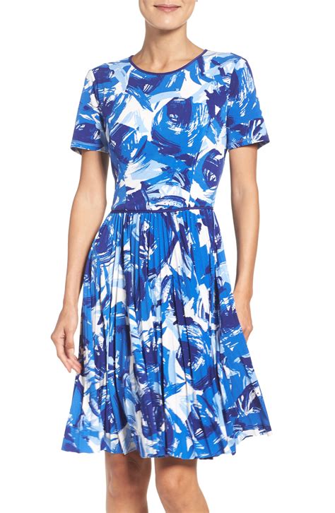 Maggy London Pleated Fit And Flare Dress Nordstrom