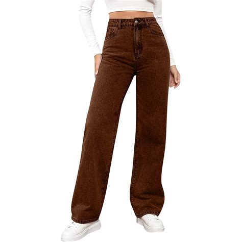 FRSASU Women Cargo Jeans High Waist Straight Leg Trendy Stretchy