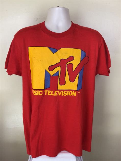 Vtg 80s Mtv Music Television Logo T Shirt Blue L Music Tv Etsy