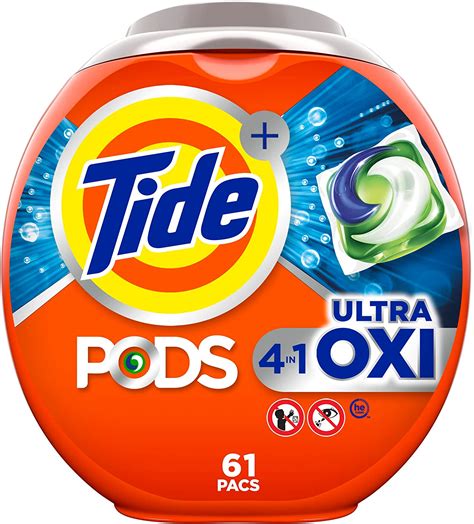 Tide PODS Ultra Oxi Jabón detergente para ropa 61 unidades cápsulas