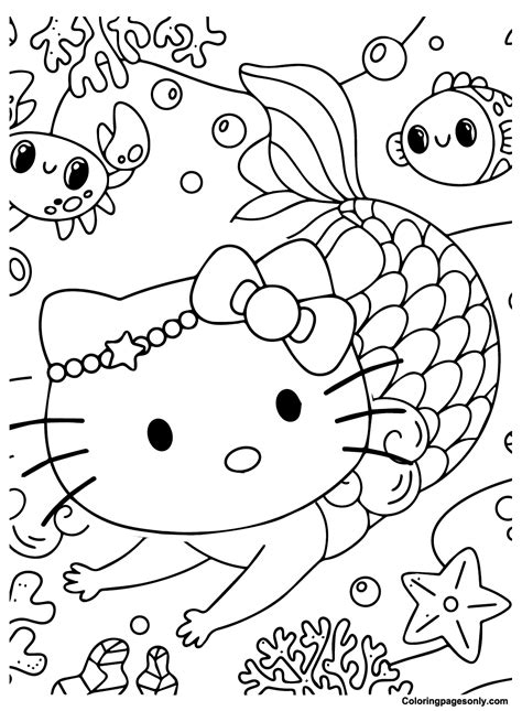 20 Hello Kitty Mermaid Coloring Pages - ColoringPagesOnly.com