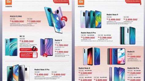 Harga Terbaru HP Xiaomi Agustus 2020 Di Erafone Redmi Note 8 Pro Note