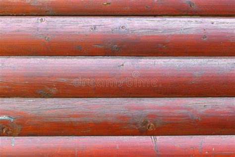 Close Up Liso Pintado Vermelho Da Textura Dos Logs Fundo De Madeira