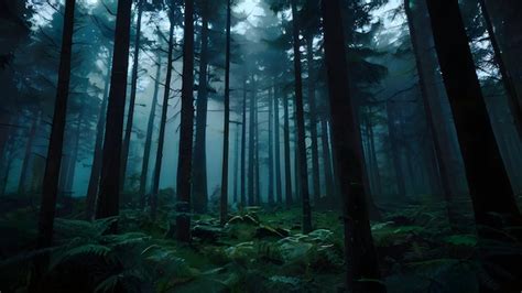 Premium Photo | View of the mystical cinematic forest