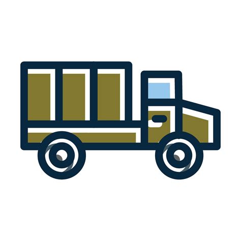 Military Truck Vector Thick Line Filled Dark Colors 33348410 Vector Art