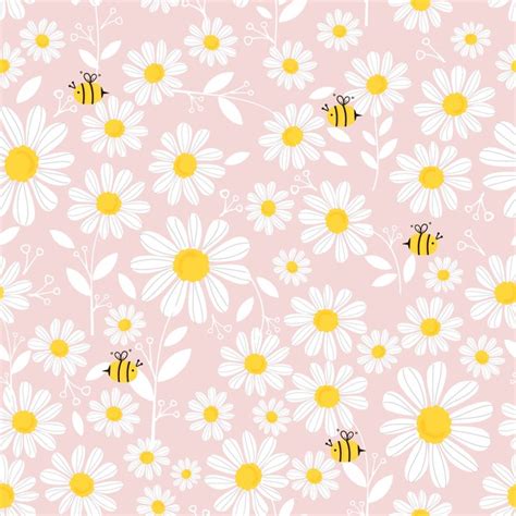 Bee Daisy Pattern Royalty Free Images Stock Photos Pictures