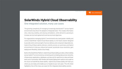 Solarwinds Hybrid Cloud Observability Insight