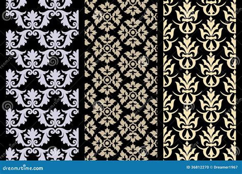 Set Of Victorian Seamless Pattern Stock Vector Illustration Of