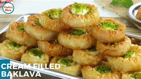 Cream Filled Baklava Recipe By Cooking Mate Youtube