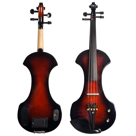 Sunset Color Full Size Electric Violin Kit 4 4 Solid Wood Silent Fiddle