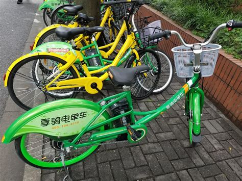 Shanghai Bike Share Electric Bike Green June 2017 Ebikes