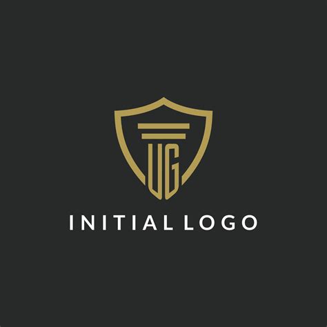 UG Initial Monogram Logo With Pillar And Shield Style Design 15161024