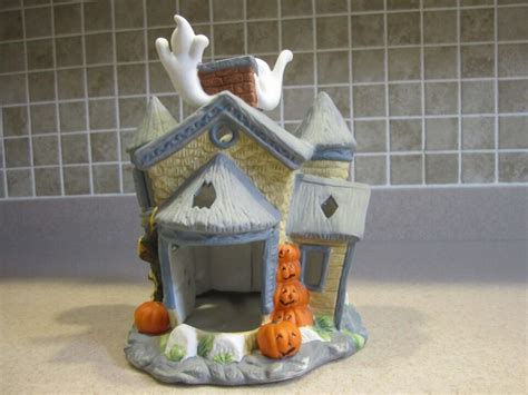 Partylite Haunted House Tealight Candle Holder Halloween Ceramic