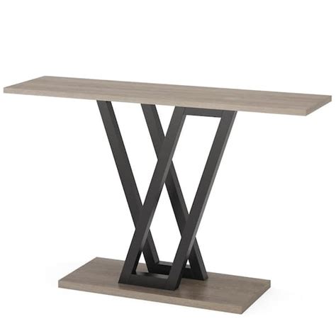 BYBLIGHT Turrella 44 In Gray Rectangle Engineered Wood Console Table