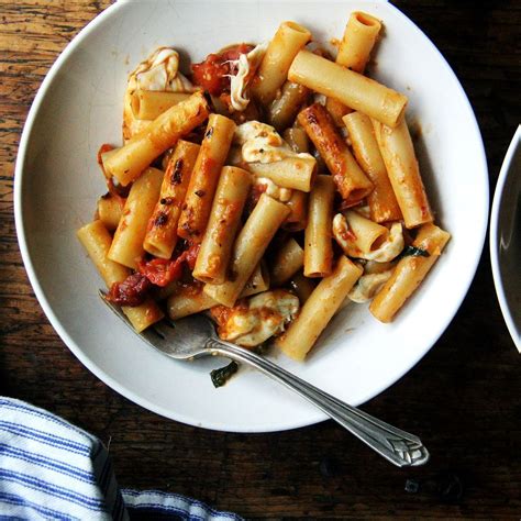 One Pan Skillet Baked Ziti With Burst Tomato Sauce Recipe On Food52 Recipe Baked Ziti Food