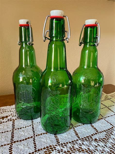 Green Grolsch Vintage Beer Bottle Vintage Grolsch Bottles Etsy