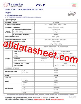 Ox F Datasheet Pdf Transko Electronics Inc