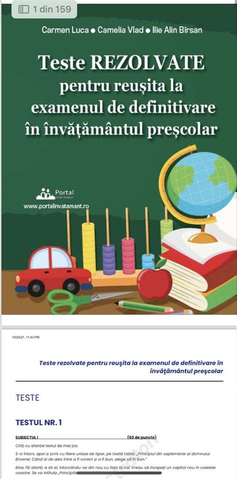 Teste Cu Rezolvari Pentru Examen Definitivat Educatori Hudum OLX Ro