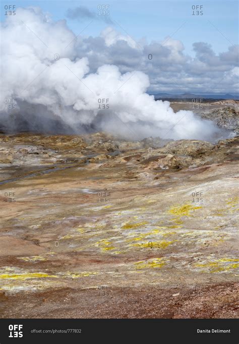 Geothermal area Gunnuhver, Reykjanes peninsula during fall. stock photo ...