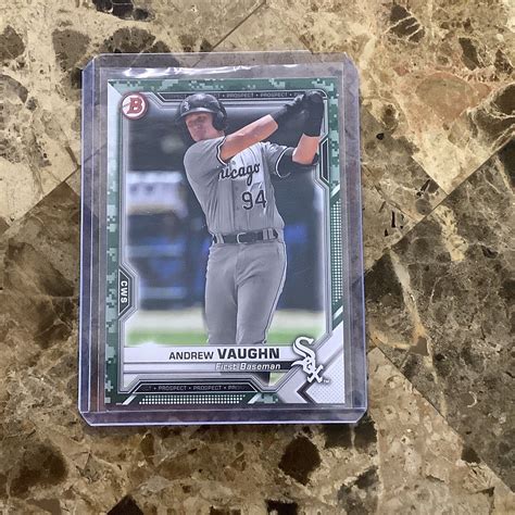 Bp Andrew Vaughn Bowman Prospect Baseball Camo Parallel A Ebay