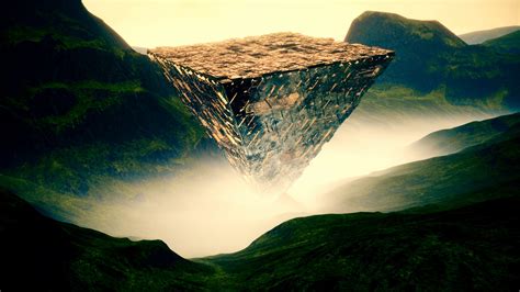 4k Reflective Mysterious Upside Down Pyramid Cinematic 3d Animation