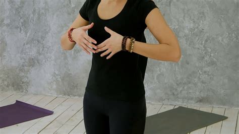 Beautiful Young Women In Sportswear Practicing Breathing Yoga Exercise