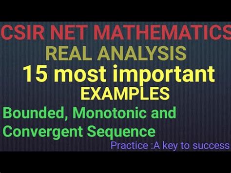 Monotonic Sequence Bounded And Convergent Sequence With Examples YouTube