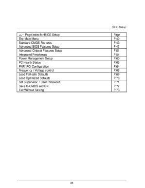 Fillable Online Page Index For Bios Setup Page The Main Menu P