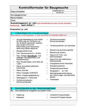 Fillable Online Graechen Checkliste Fr Baugesuche Graechench Fax