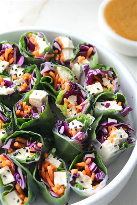 Vegan Rice Paper Rolls With Spicy Peanut Sauce This Savory Vegan