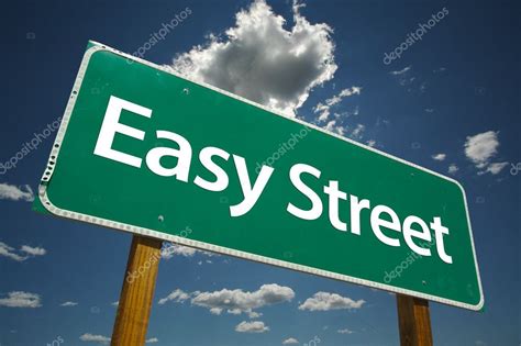 Easy Street Road Sign Over Clouds — Stock Photo © Feverpitch #2329433