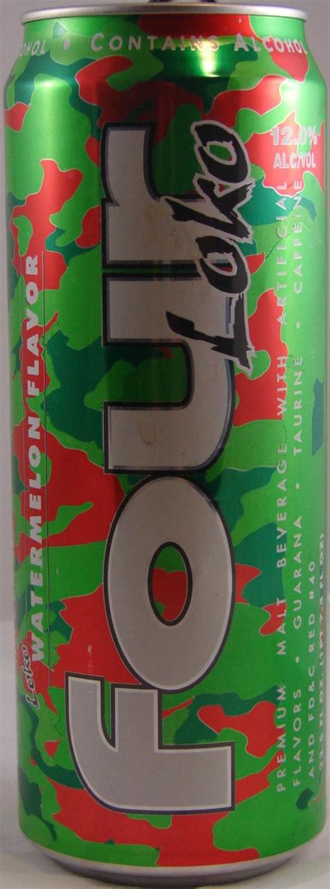 FOUR LOKO Malt Beer With Watermelon Flavor 695mL DARK GREEN LIGHT GRE