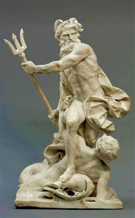 Neptune Calming The Waves With A Triton At His Feet 1737 Marble