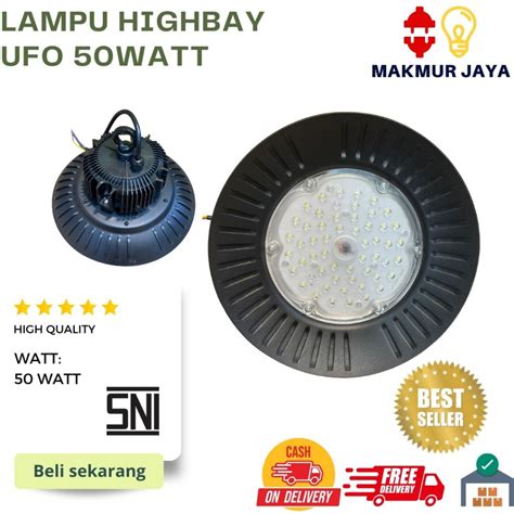 Jual Lampu LED Highbay UFO SOROT PLAFON LAMPU JANTUNG INDUSTRI 50WATT