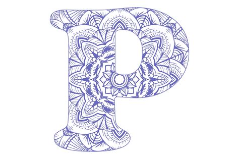 Mandala Alphabet Letter P Svg Cut File By Creative Fabrica Crafts