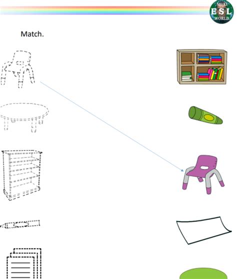 Classroom Objects Matching Muxi Esl World